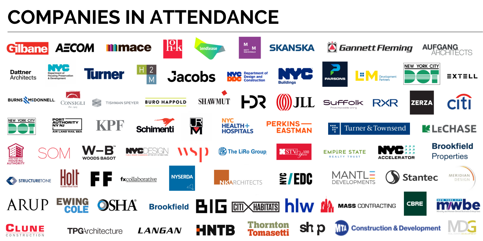 Companies in attendance - New York Build